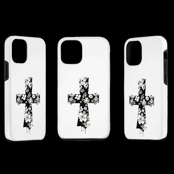 iPhone 15 Retro Groovy White Daisy Cross Love Jesus Gift for Christian Case - Picture 1 of 2
